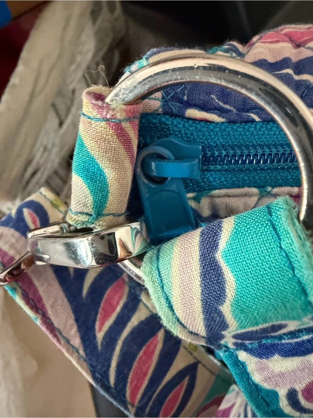 Vera Bradley Turquoise Paisley Quilted Crossbody Bag